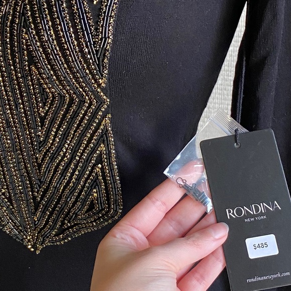 Embellished Boho Thin Sweater Cocktail Party Top - Picture 4 of 8